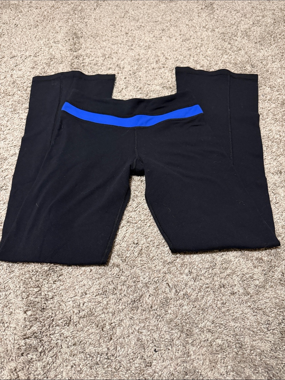 lululemon athletica Black Leggings with Blue Waistband